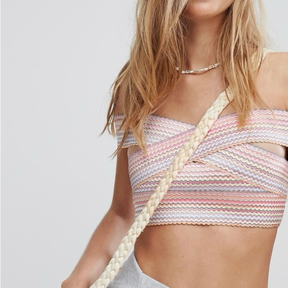Hobie Let’s Stitch together Bandage swim Top NWT
